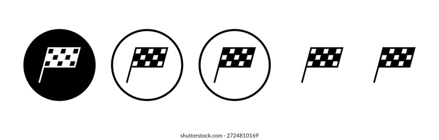 Racing flag icon logo design. race flag sign and symbol.Checkered racing flag icon