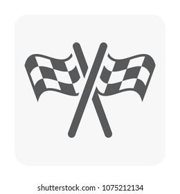 Racing flag icon on white.