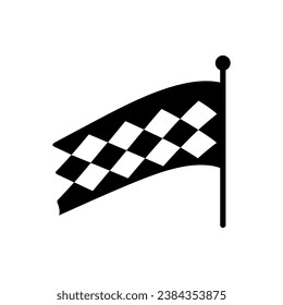 Racing Flag Icon on White Background - Simple Vector Illustration