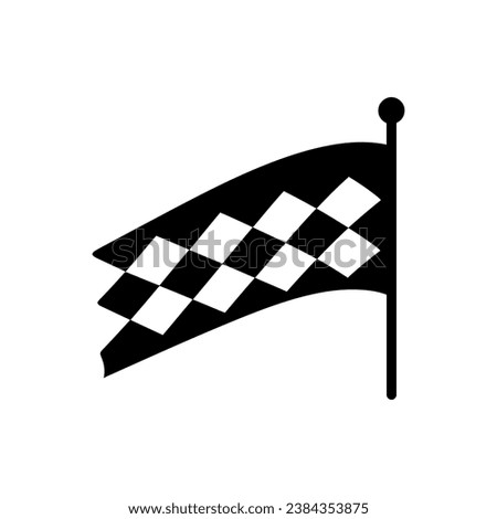 Racing Flag Icon on White Background - Simple Vector Illustration