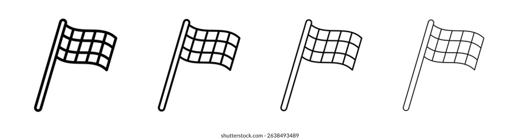 Racing flag icon Outline sign symbol set