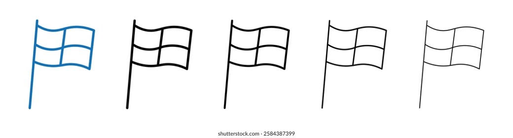 Racing flag icon Outline vector logo for web ui