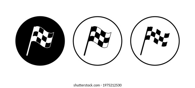 Racing flag icon set. race flag icon.Checkered racing flag icon