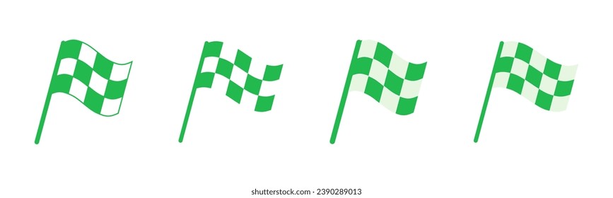Juego de iconos de la bandera de carreras. icono de la bandera de la carrera.Icono de la bandera de la carrera de cuadros