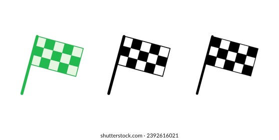 Racing flag icon set. race flag icon.Checkered racing flag icon