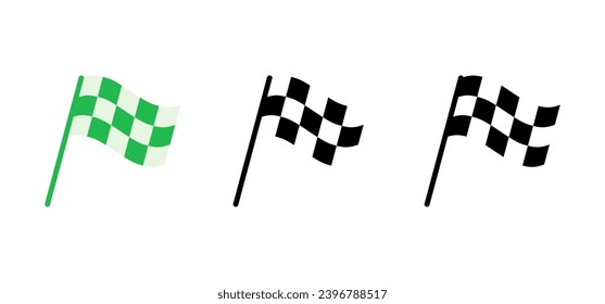 Racing flag icon set. race flag icon.Checkered racing flag icon