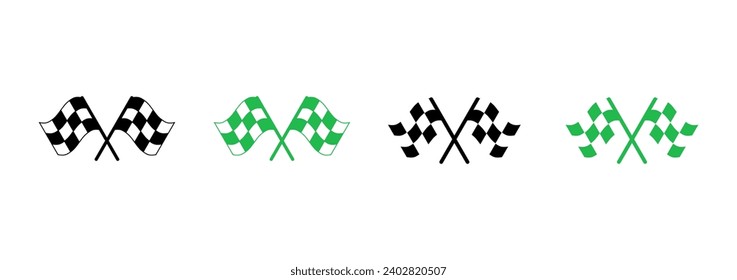 Racing flag icon set. race flag icon.Checkered racing flag icon