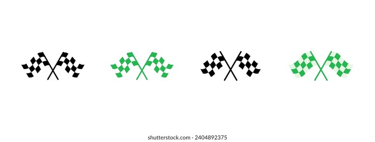 Racing flag icon set. race flag icon.Checkered racing flag icon