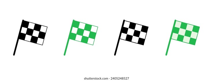 Juego de iconos de la bandera de carreras. icono de la bandera de la carrera.Icono de la bandera de la carrera de cuadros