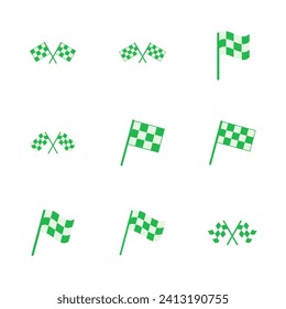 Racing flag icon set. race flag icon.Checkered racing flag icon