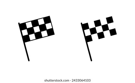 Racing flag icon set. race flag icon.Checkered racing flag icon