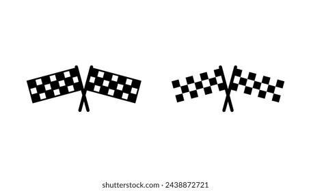 Racing flag icon set. race flag icon.Checkered racing flag icon