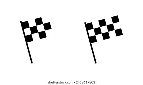 Racing flag icon set. race flag icon.Checkered racing flag icon