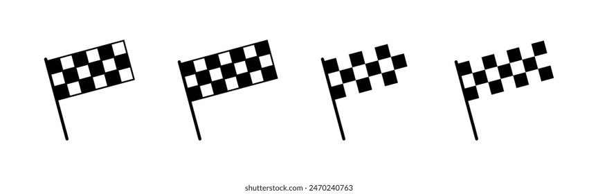Racing flag icon set. race flag icon.Checkered racing flag icon