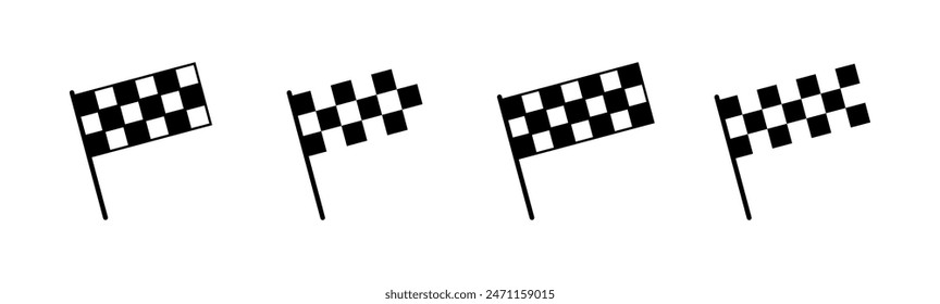 Racing flag icon set. race flag icon.Checkered racing flag icon