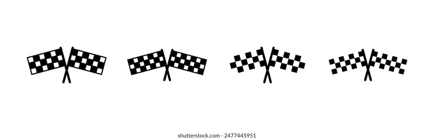 Racing flag icon set. race flag icon.Checkered racing flag icon