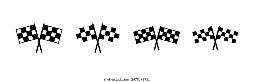 Racing flag icon set. race flag icon.Checkered racing flag icon
