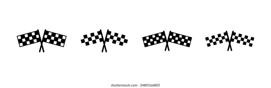 Rennflaggen-Symbol gesetzt. Rennflaggen-Symbol.Checkered Racing-Flag-Symbol