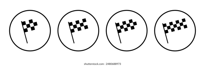 Racing flag icon set. race flag icon.Checkered racing flag icon