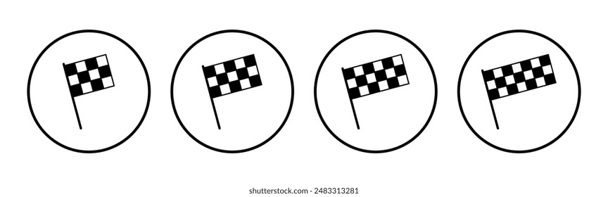 Racing flag icon set. race flag icon.Checkered racing flag icon