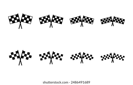 Racing flag icon set. race flag icon.Checkered racing flag icon