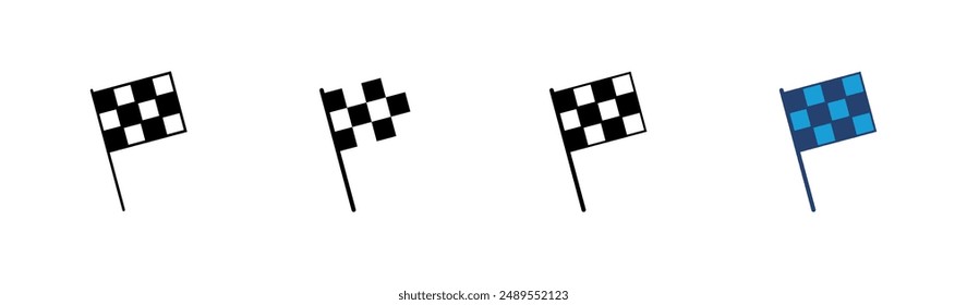 Conjunto de iconos de la bandera de carreras. icono de la bandera de carreras.Icono de la bandera de carreras a cuadros