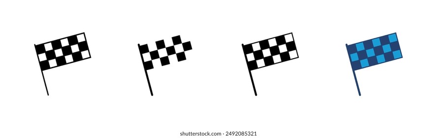 Racing flag icon set. race flag icon.Checkered racing flag icon