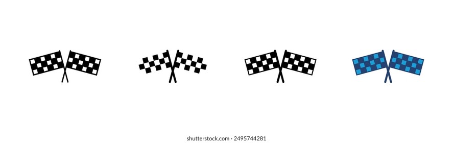 Racing flag icon set. race flag icon.Checkered racing flag icon