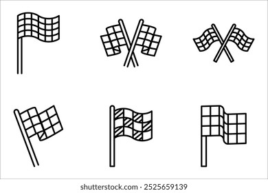 Symbol für Rennflagge. Rennflagge, Sport, Auto, Moto. Vektorgrafik auf weißem Hintergrund