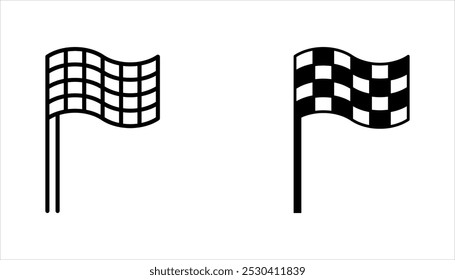 Symbol für Rennflagge. Rennflagge, Sport, Auto, Moto. Vektorgrafik auf weißem Hintergrund