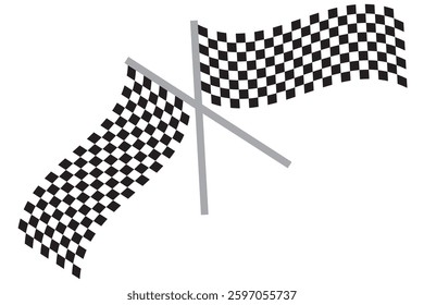 Racing flag icon set. Race flag, checkered, sports, car, moto. rally flag seamless texture. chess background pattern. black and white square backdrop. EPS 10.