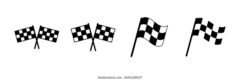 Racing flag icon set. race flag icon.Checkered racing flag icon