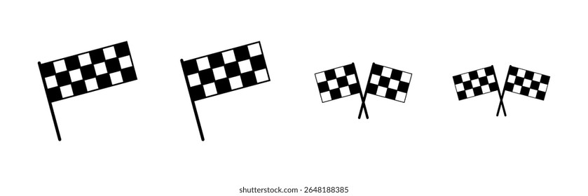 Racing flag icon set. race flag icon.Checkered racing flag icon