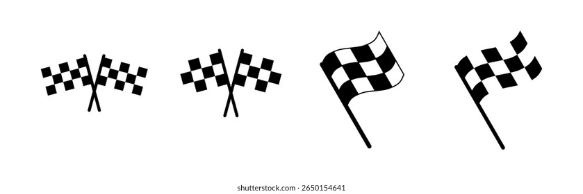 Racing flag icon set. race flag icon.Checkered racing flag icon