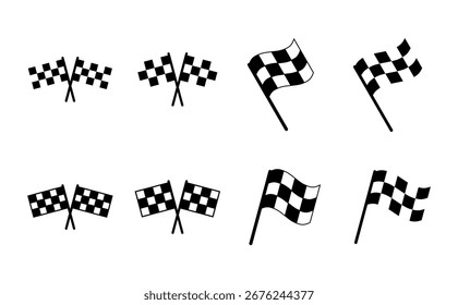Ícone da bandeira de corrida definido. ícone da bandeira de corrida.Checkered ícone da bandeira de corrida