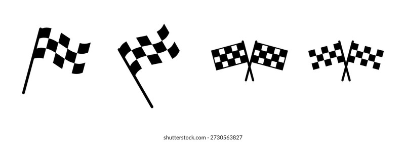 Racing flag icon set. race flag icon.Checkered racing flag icon