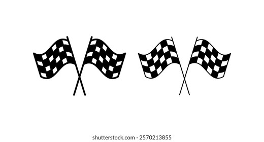 racing flag Icon set. Symbol isolated white background. vector illustration. color editable.