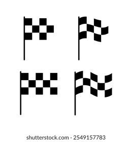 Racing flag icon set. Vector illustration.