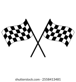Racing flag icon, symbol, vector. Race flag, checkered, sports, car, moto. Vector illustration.