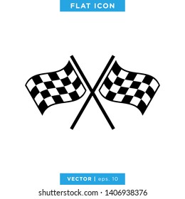 Racing Flag Icon Vector Design Template