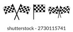 Racing flag icon. Racing flag vector finish crossed, start, car racing, sport flag. Vector illustration.