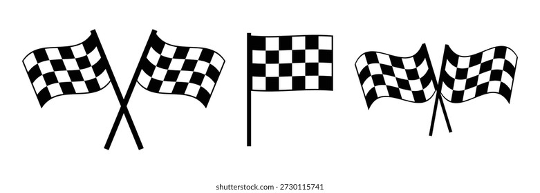Racing flag icon. Racing flag vector finish crossed, start, car racing, sport flag. Vector illustration.
