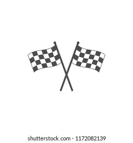 Racing flag icon. Vector illustration, flat design.