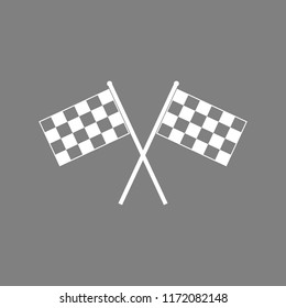 Racing flag icon. Vector illustration, flat design.