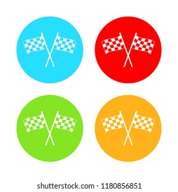 Racing flag icon. Vector illustration, flat design.