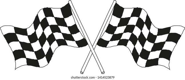 Racing flag icon. Vector illustration, flat design.