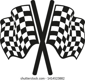 Racing flag icon. Vector illustration, flat design.