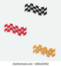 Racing flag icon. Vector illustration, flat design.