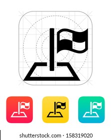 Racing flag icon. Vector illustration.