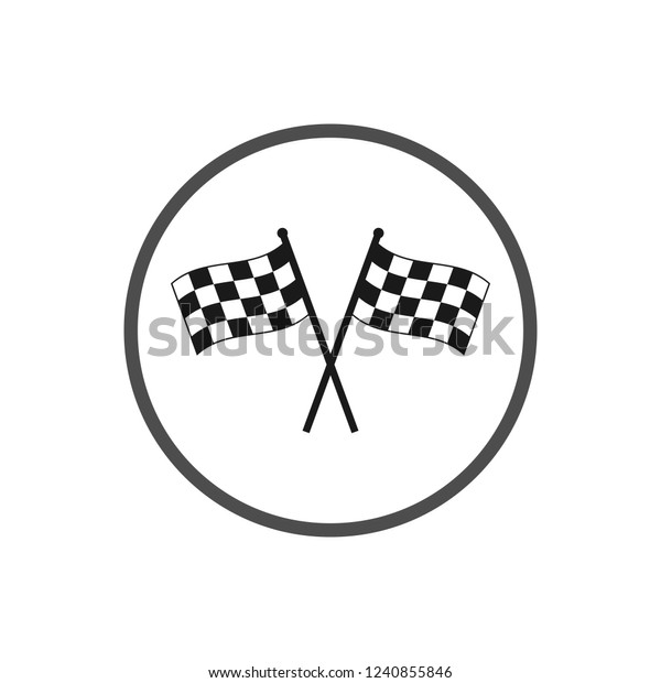 Racing flag\
icon. Vector illustration, flat\
design.